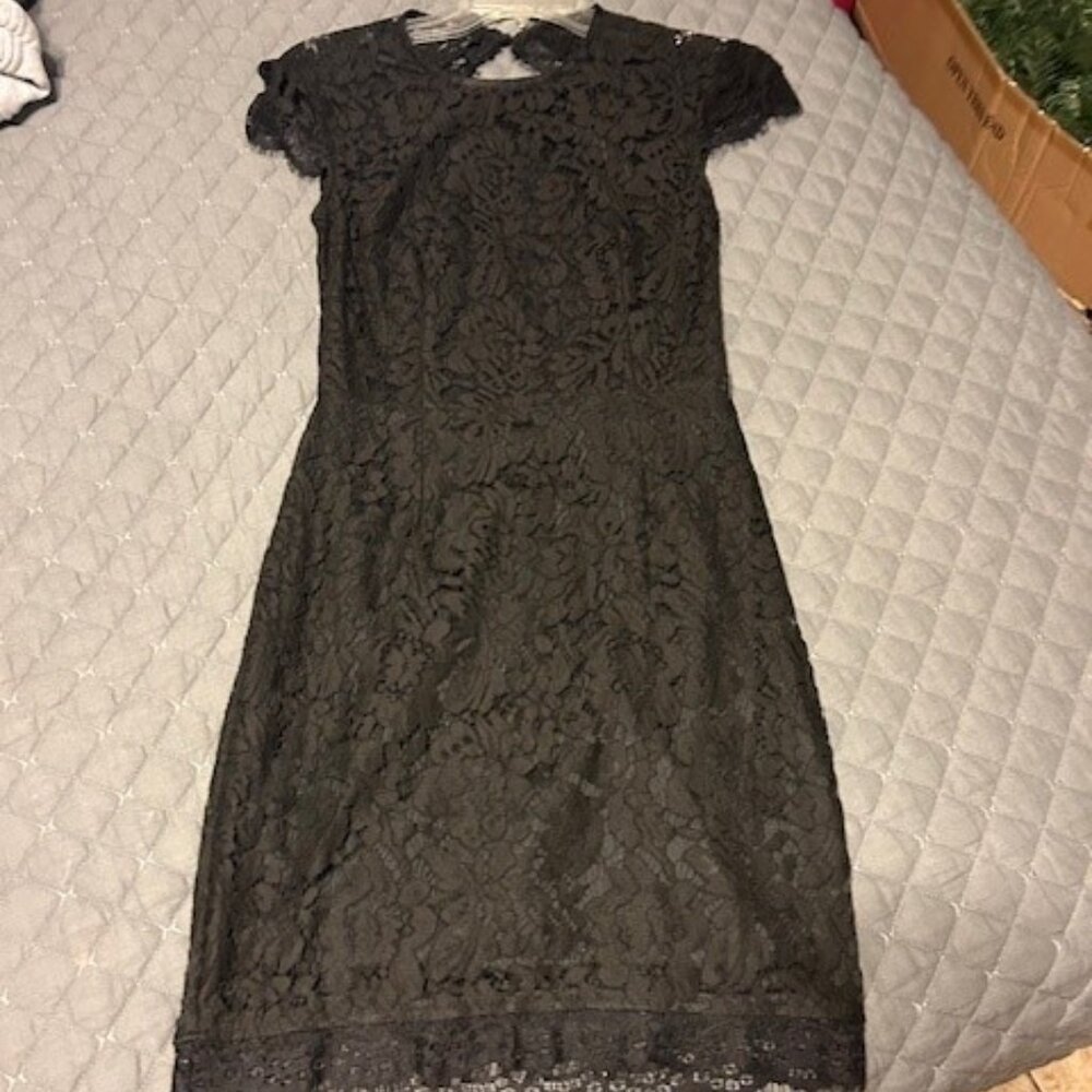 Black dress with lace overlay